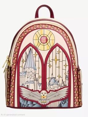 Loungefly Harry Potter Hedwig Stained Glass Window Mini Backpack NWT